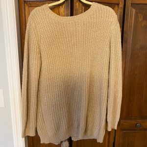 Tan tie-back sweater